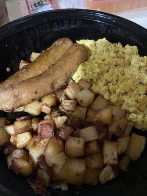 Vegan tofu scramble, potatoes and beyond sausage at Bodacious Bakehouse in Virginia Beach