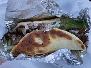 Vegan gyro—not fancy looking but omg SO delish!  at Bodacious Bakehouse in Virginia Beach