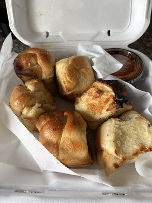 Vegan garlic knots   at Bodacious Bakehouse in Virginia Beach