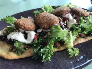 falafel flatbread   at Kaffi Laekur in Reykjavik