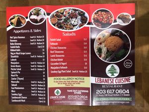 Menu 1/2 at Nour Lebanese Cuisine in Bethel