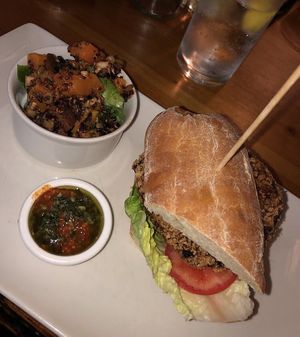 I think it was a sweet potato and quinoa burger, everything was delicious!   at The Snow Goose in Inverness