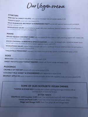 Menu 7/29/19 at The Snow Goose in Inverness