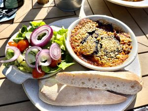 Aubergine Parmigiana (vegan option)  at The Drum Inn in Torquay