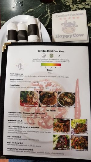 Updated menu from their web page at KB's Thai Hut in Sacramento