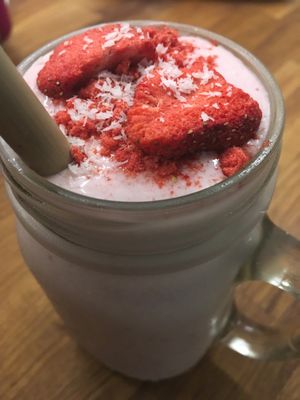 Strawberry shake at AIRbarre Cafe in Phuket