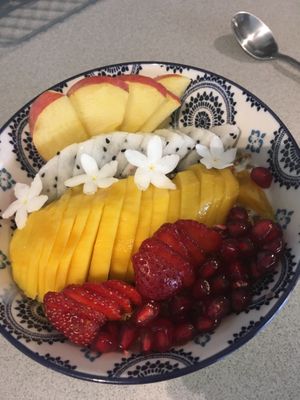 Greek Yoghurt with Fruit, honey and homemade granola at AIRbarre Cafe in Phuket