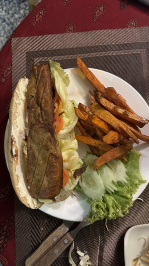 Vegan Chicken burger variation  at Taste From Heaven in Koh Phangan