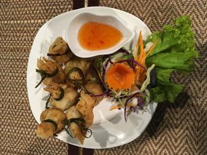 Appetizer (money bags) at Taste From Heaven in Koh Phangan