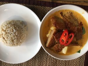 Vegan duck curry...delicious!!! at Taste From Heaven in Koh Phangan