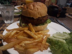 Veggie burger at Taste From Heaven in Koh Phangan