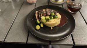 Hoofdgerecht met Portobello #Veganuary at Lento in Hasselt