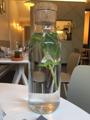 Basil infused water at Lento in Hasselt