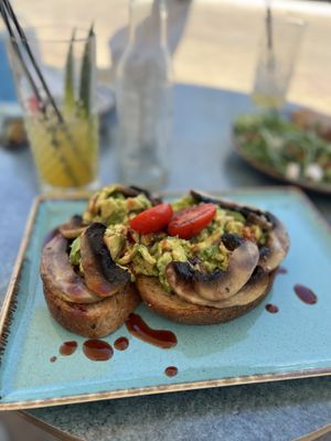 Avocado toast   at Copa Cabana in Patmos