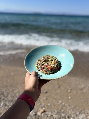 Zucchini salad (after mix)  at Copa Cabana in Patmos