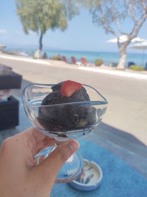 Chocolate icecream at Copa Cabana in Patmos