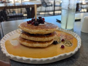 Vegan pancakes at Copa Cabana in Patmos