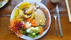 Vegan Steak Platter at The Naam in Vancouver