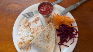 Quesadilla (vegan version) at The Naam in Vancouver