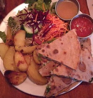 Quesadillas at The Naam in Vancouver