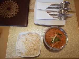 Curry with rice at Małe Indie in Lublin