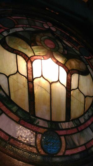 Stained glass at Economy Shoe Shop in Halifax