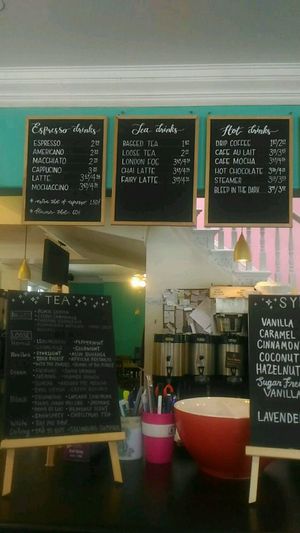 Menus at Glitter Bean in Halifax