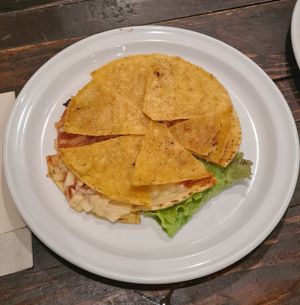 Quesadilla made with tortilla chips. at Otis in Hiroshima