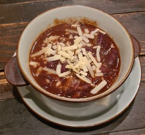 Bean chili. Tiny portion and not very tasty at Otis in Hiroshima