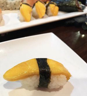 Mango “sashimi” at Sushi Palace in Edison