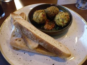 Pine nut and carrot falafel at The Admiral Rodney in Sheffield