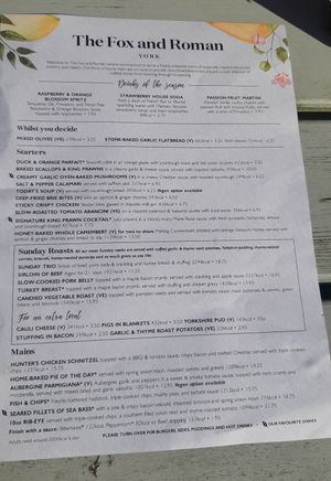 Nueva carta at The Fox and Roman in York