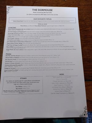 Menu page 1 (April 2022) at The Dormouse in York