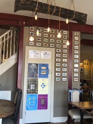 Posters with vegan options! at The Railway Inn in Brighton