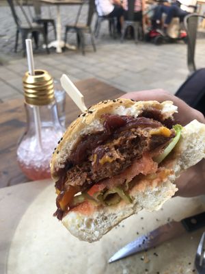 Vegan Burger with Beyond Meat Pattie at Urban Coffee in Bratislava