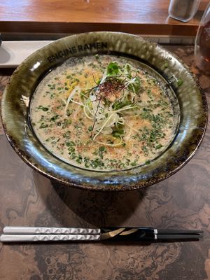 Spicy vegan ramen  at Kyoto Engine Ramen in Kyoto