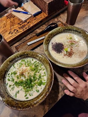 The two vegan ramens at Kyoto Engine Ramen in Kyoto