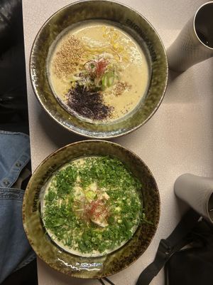 Some would say that there are too many green onions on the ramen and I would say that is incorrect 😛  at Kyoto Engine Ramen in Kyoto