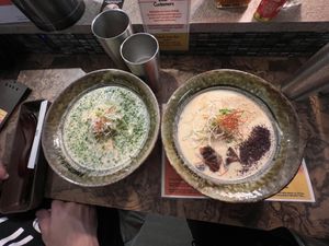 Zesty Ramen Vegan (left), Kyoto Beaning Vegan (right)  at Kyoto Engine Ramen in Kyoto