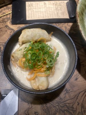 Vegan dumplings   at Kyoto Engine Ramen in Kyoto