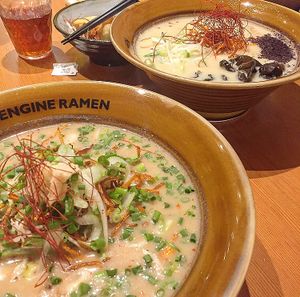 Both ramen options! at Kyoto Engine Ramen in Kyoto