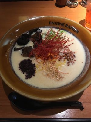 Soybean vegan ramen at Kyoto Engine Ramen in Kyoto