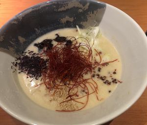 Vegan ramen with gluten free noodles  at Kyoto Engine Ramen in Kyoto