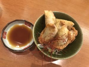 Vegetarian gyoza at Kyoto Engine Ramen in Kyoto