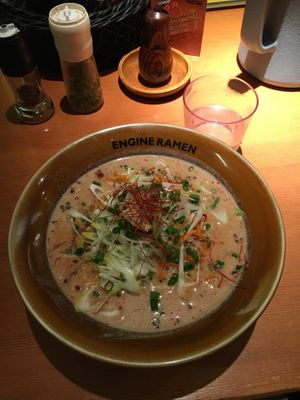 Zesty (spicy) vegan ramen  at Kyoto Engine Ramen in Kyoto