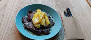 Vegan pancakes. Tastes better than it looks in this picture🙃 at Appeltje Eitje - Centre in The Hague