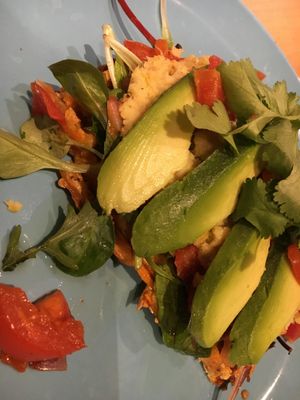 Amazing plate with pumpkin waffle And mashed plantain mmmmm at Appeltje Eitje - Centre in The Hague