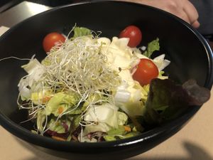 Amanida verda amb endívies i salsa de mostassa  at L'Hortet in Barcelona