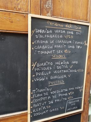 Menu  at L'Hortet in Barcelona