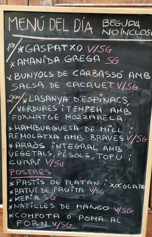 Menu del día d'avui at L'Hortet in Barcelona